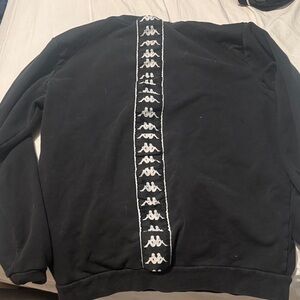 Kappa Black Sweatshirt with White Logo Tape